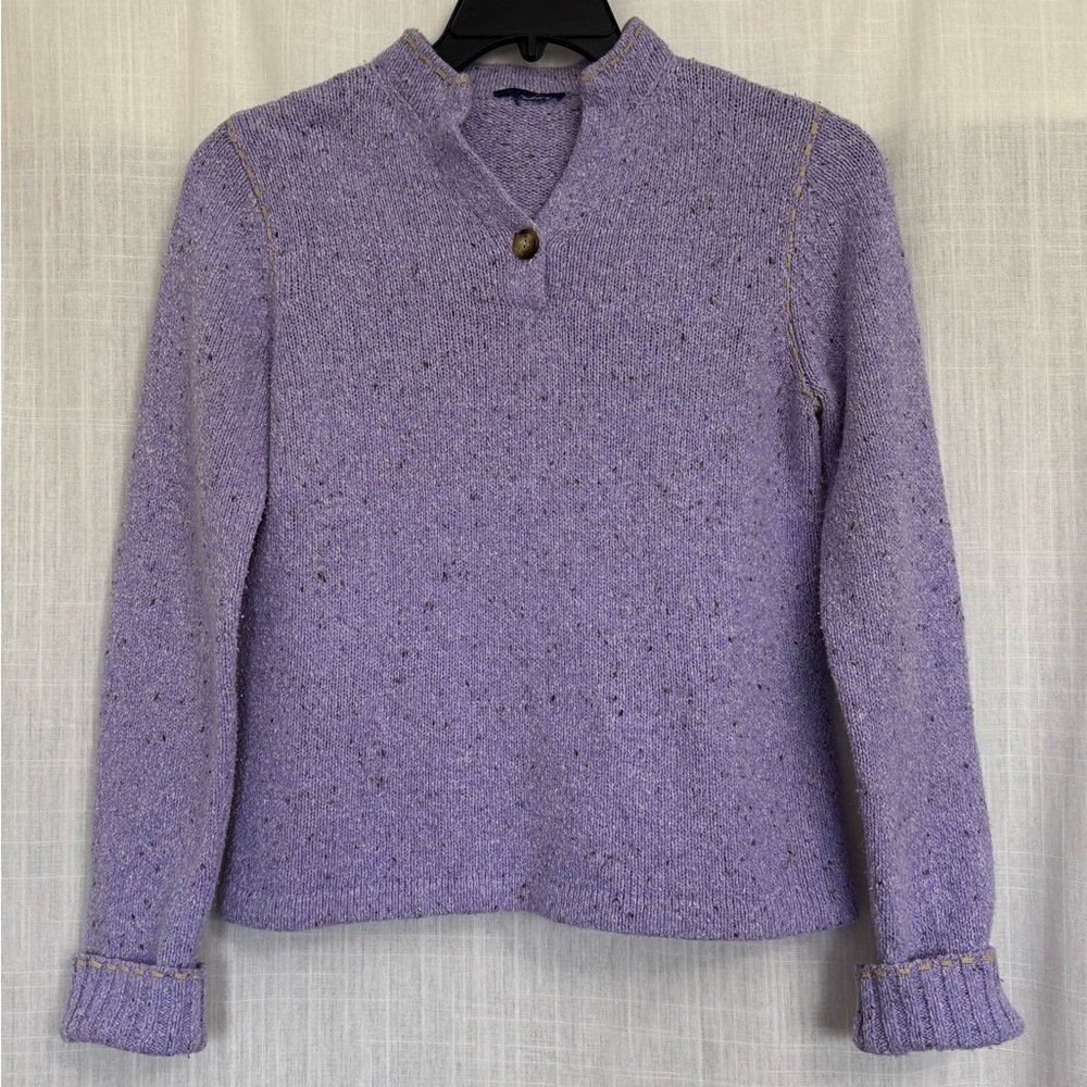 Lilac Lavender Women's Knit Pullover Sweater - Soft Long Sleeve Size S